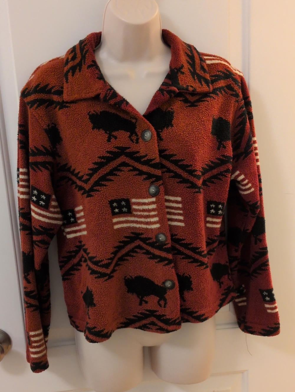 True Grit Buffalo Flag Micro-Berber Shirt Jacket